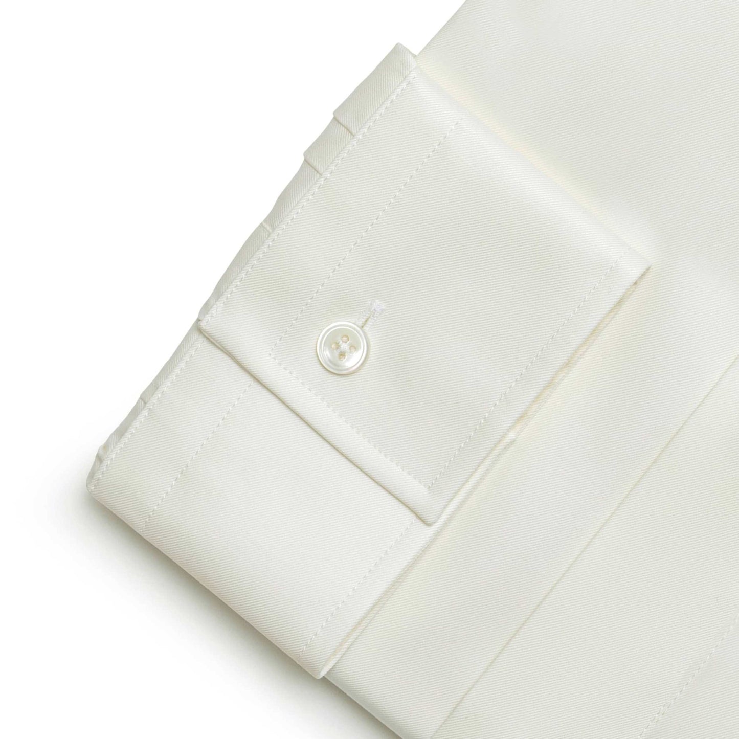 Ivory formal shirt in cotton twill single cuff