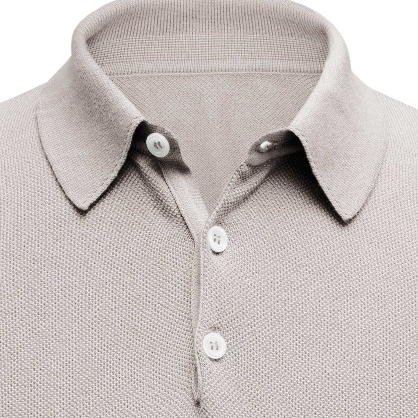 Short sleeved piqué polo shirt grey stone cotton