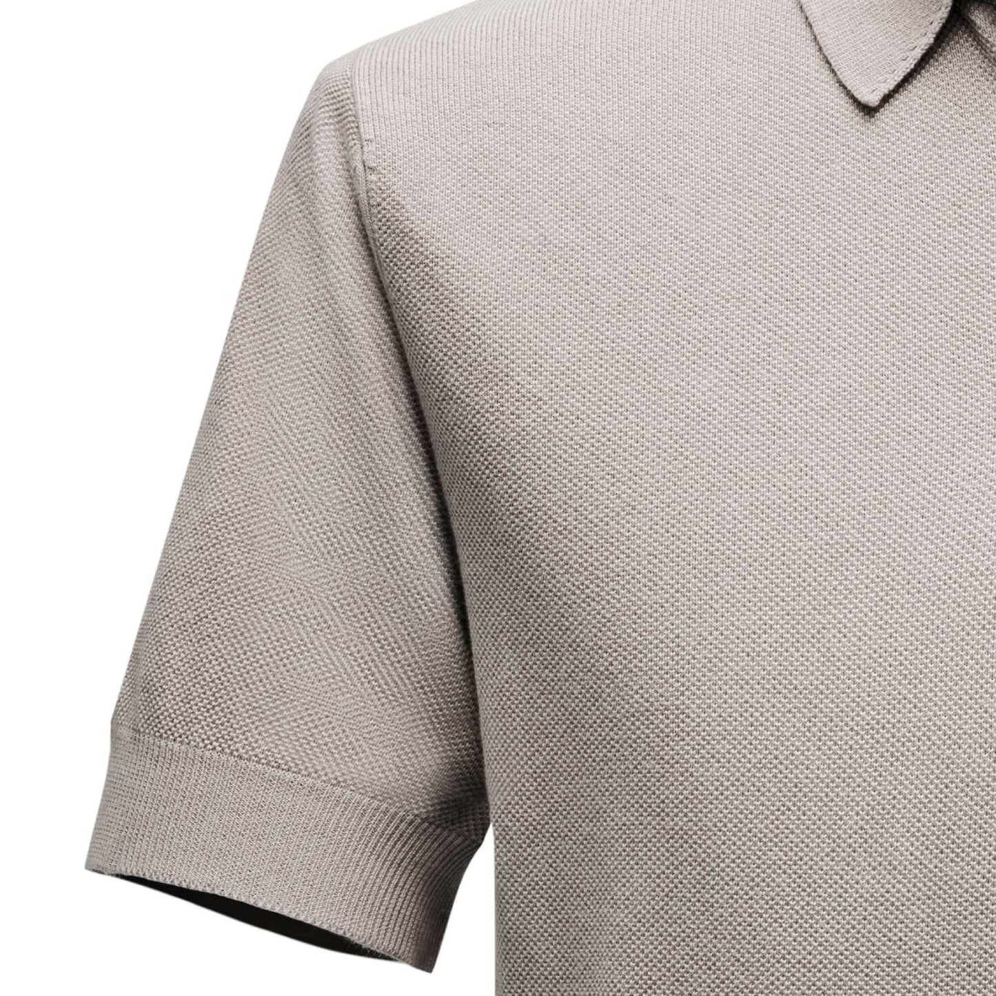 Short sleeved piqué polo shirt grey stone cotton