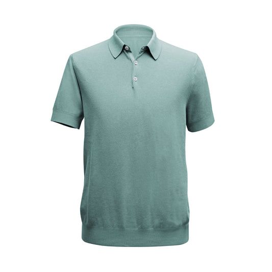 Short sleeved piqué polo shirt mint