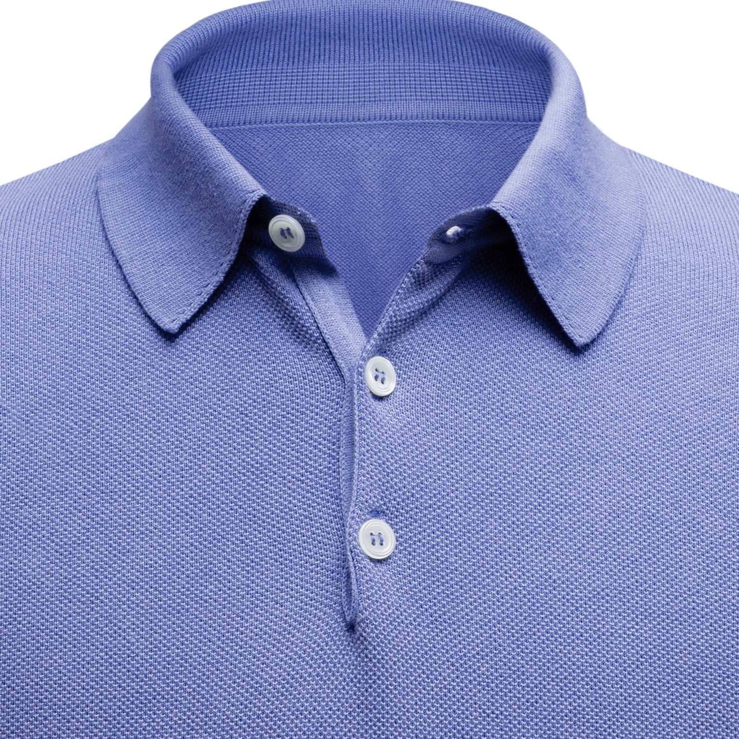 Short sleeved piqué polo shirt dark periwinkle