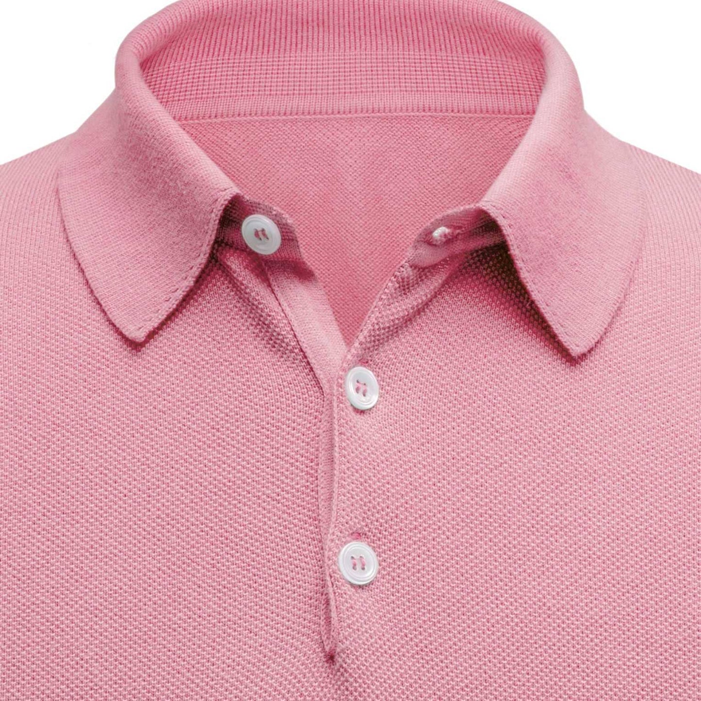 Short sleeved piqué polo shirt salmon pink