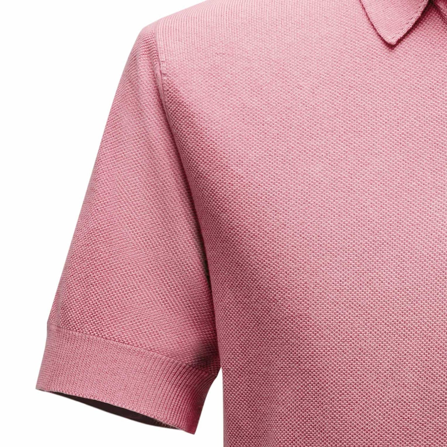 Short sleeved piqué polo shirt salmon pink