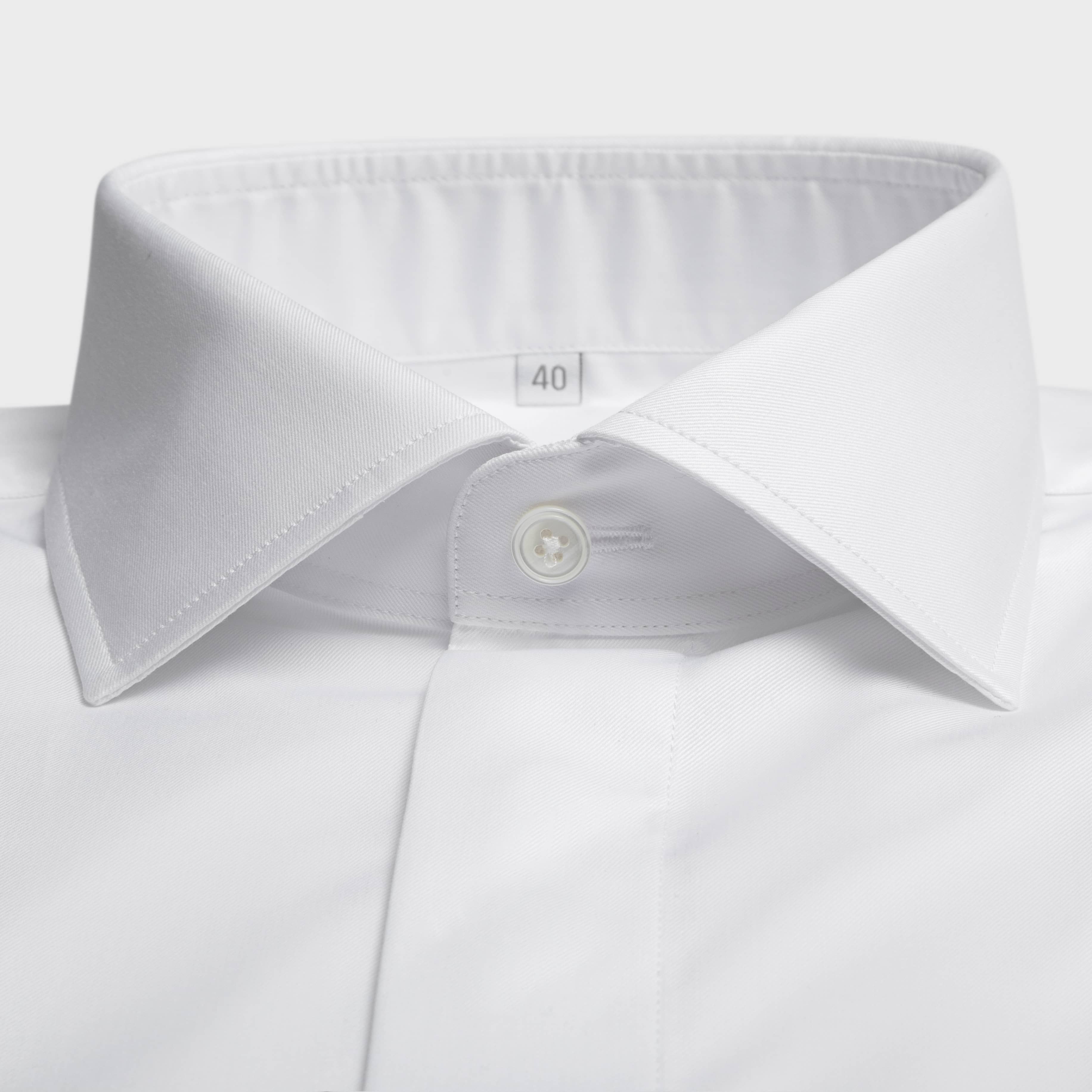 Double cuffs covered placket ceremony shirt
