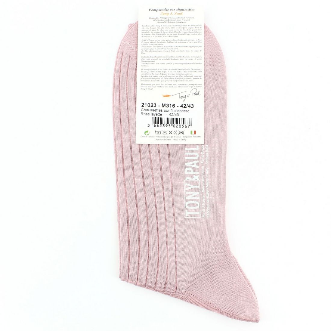 Chaussettes fil d'Écosse rose layette