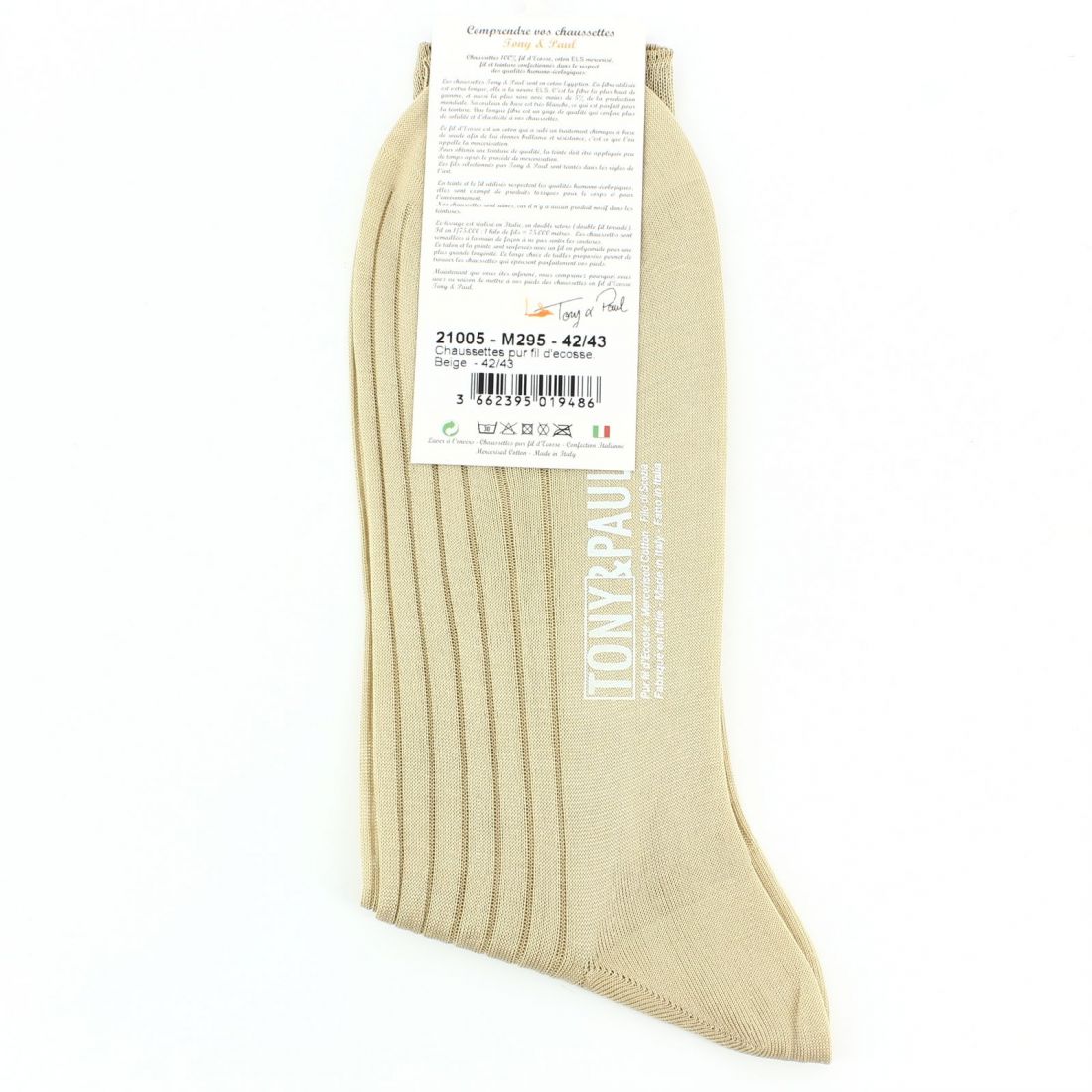 Chaussettes fil d'Écosse beige