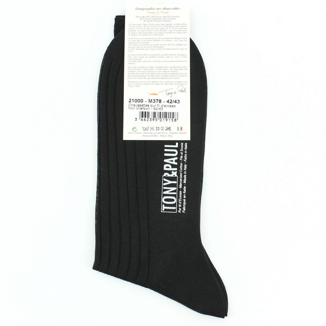 Scottish thread black charcoal socks