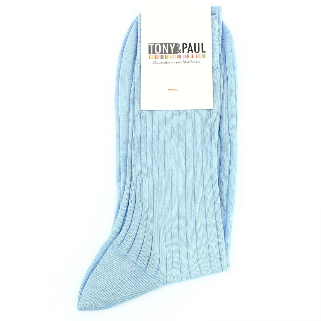 Chaussettes fil d'Écosse bleu ciel