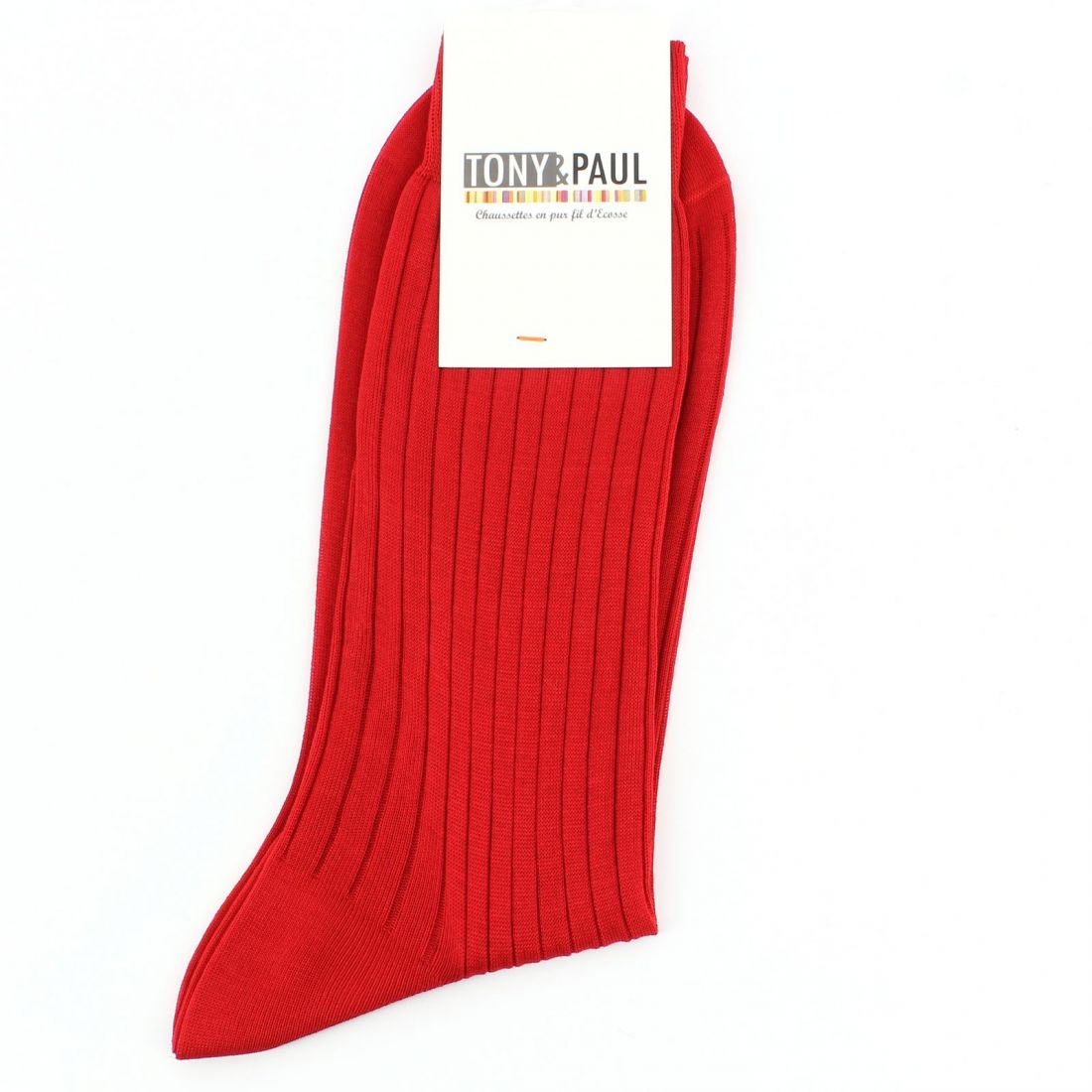 Chaussettes fil d'Écosse rouge intense