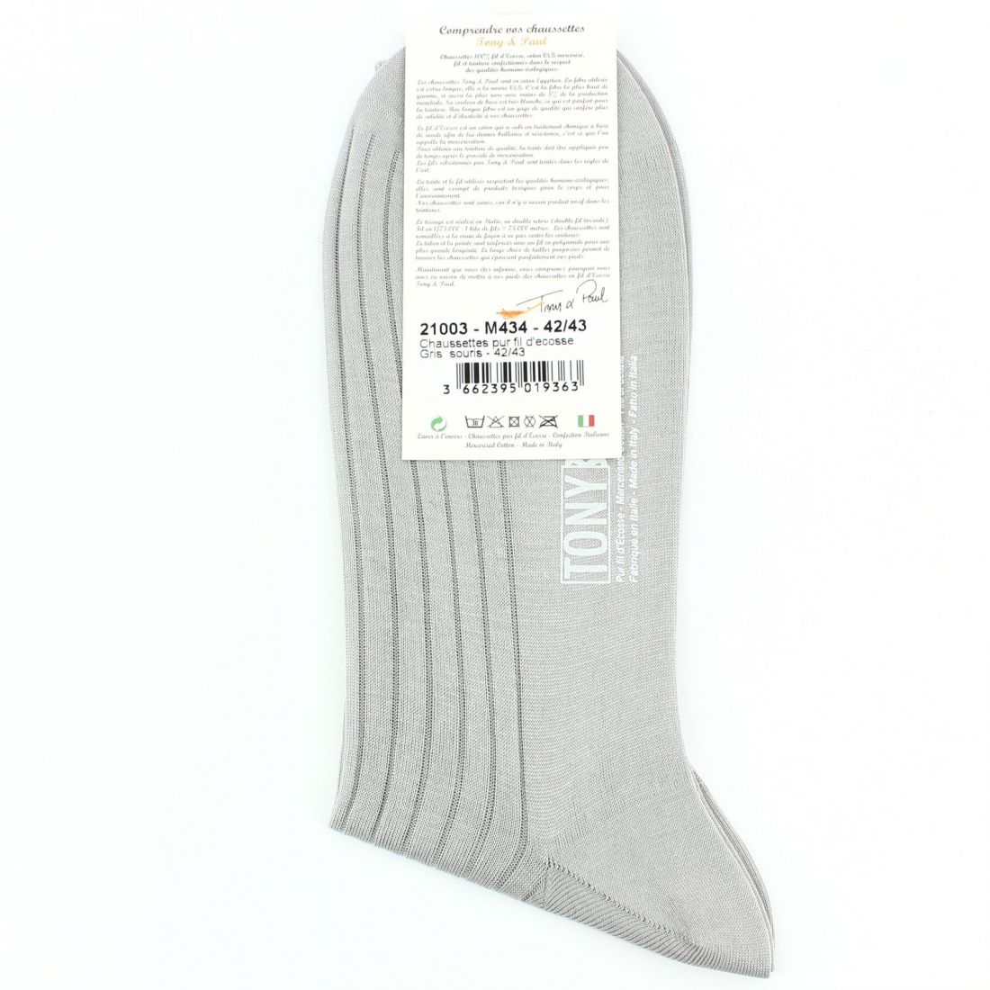 Scottish thread mouse grey sock