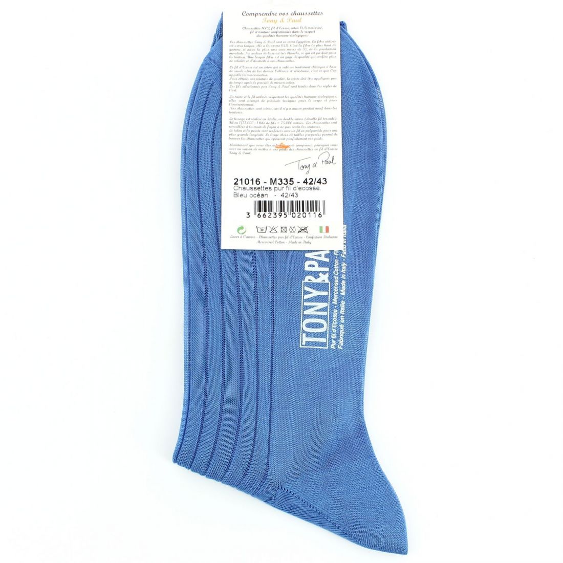 Scottish thread ocean blue socks