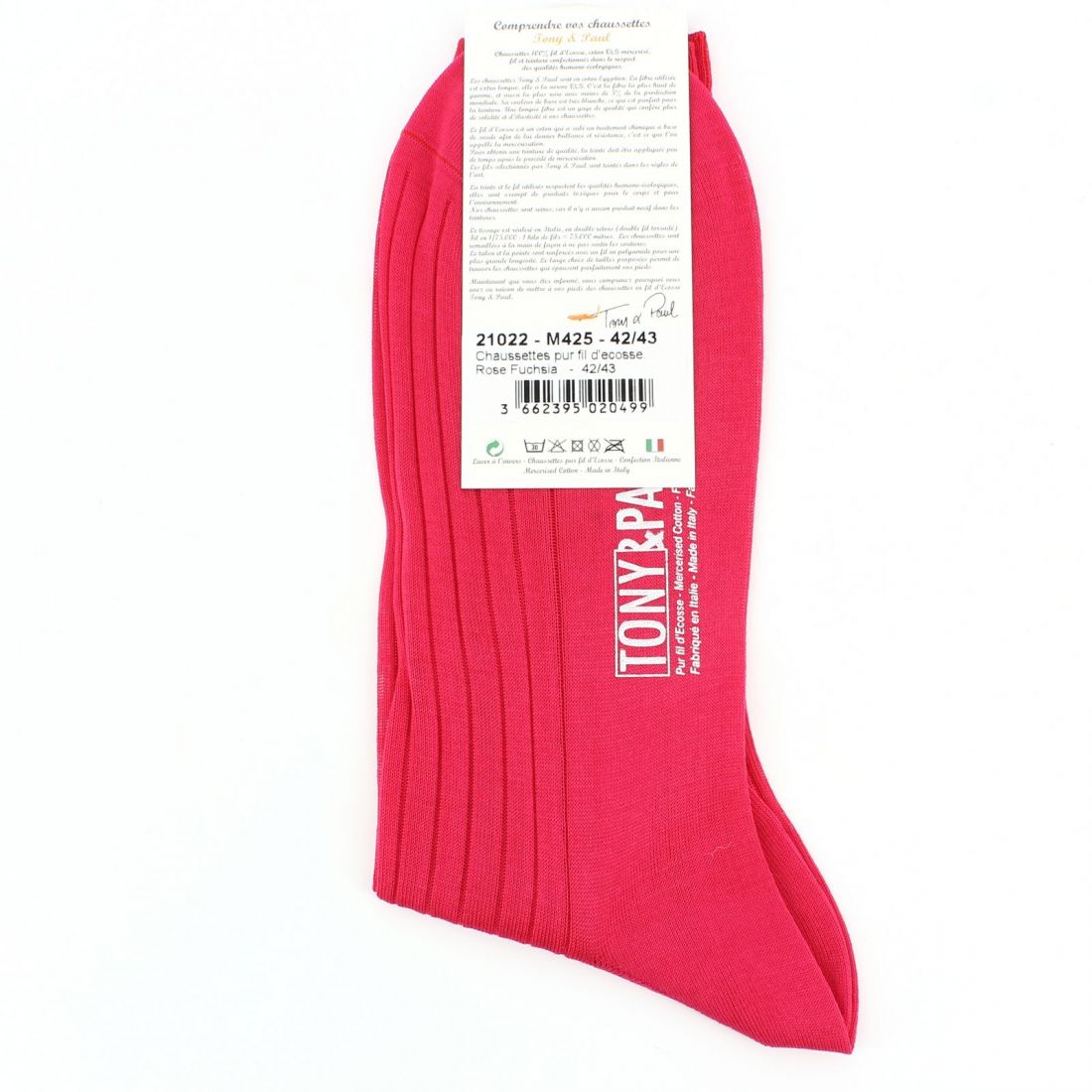 Chaussettes fil d'Écosse rose fuchsia