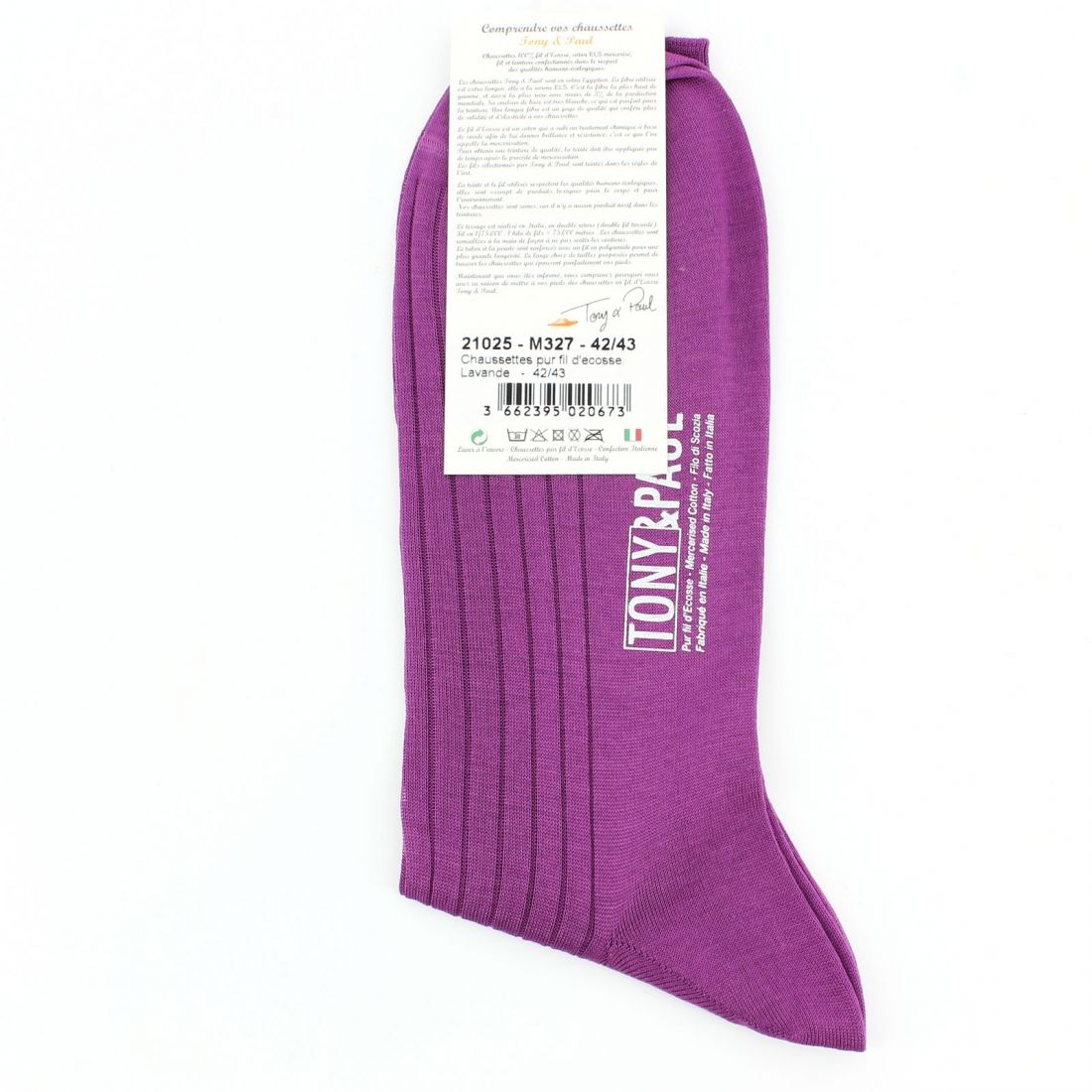 Chaussettes fil d'Écosse violet Lavande