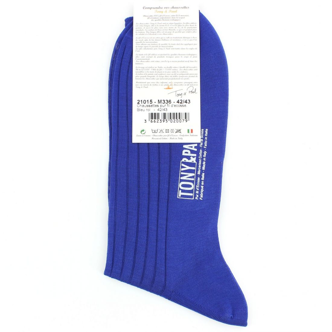 Chaussettes fil d'Écosse bleu royal