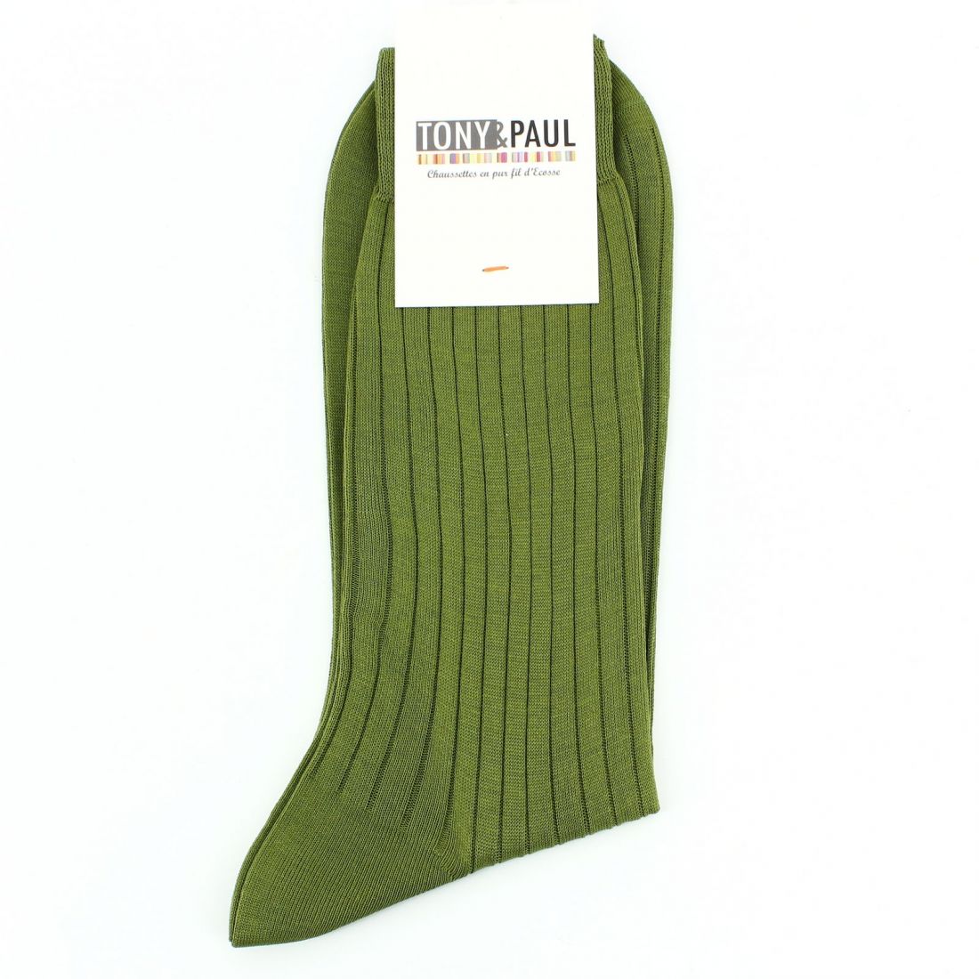 Chaussettes fil d'Écosse vert Sequoia