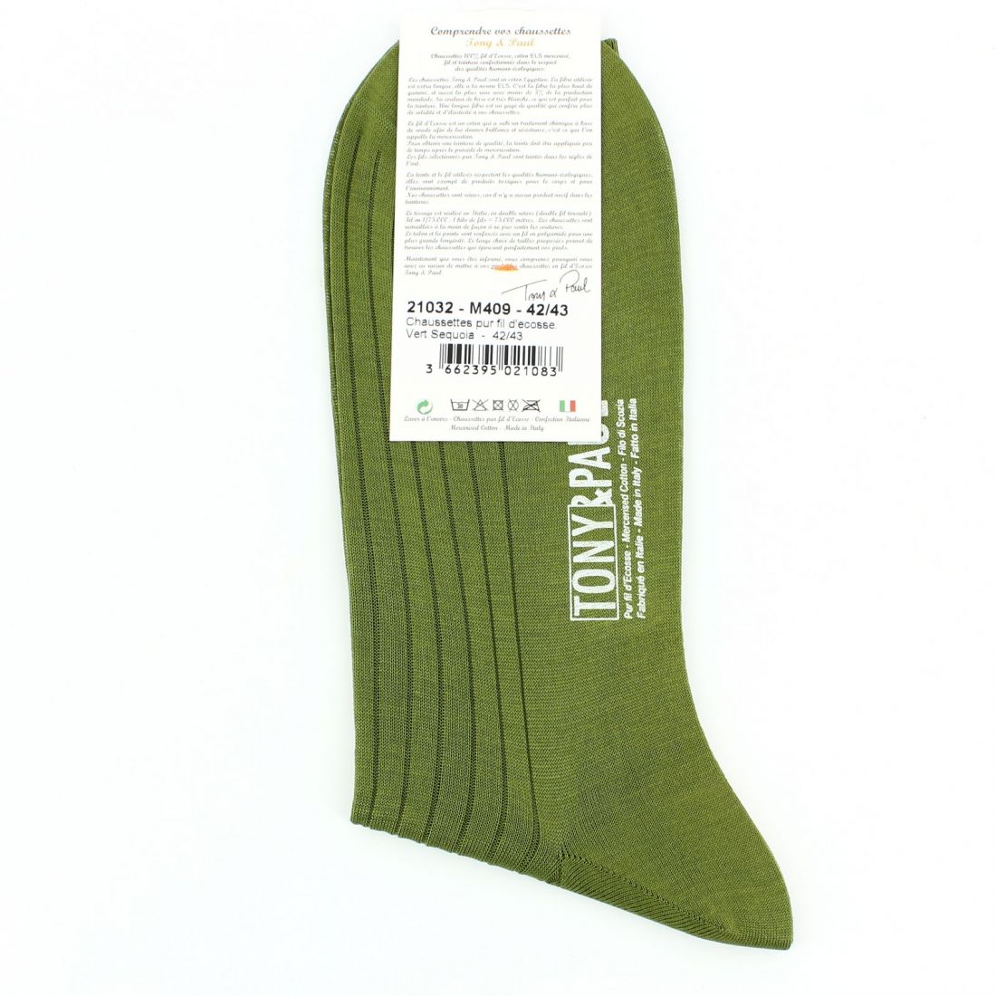 Chaussettes fil d'Écosse vert Sequoia