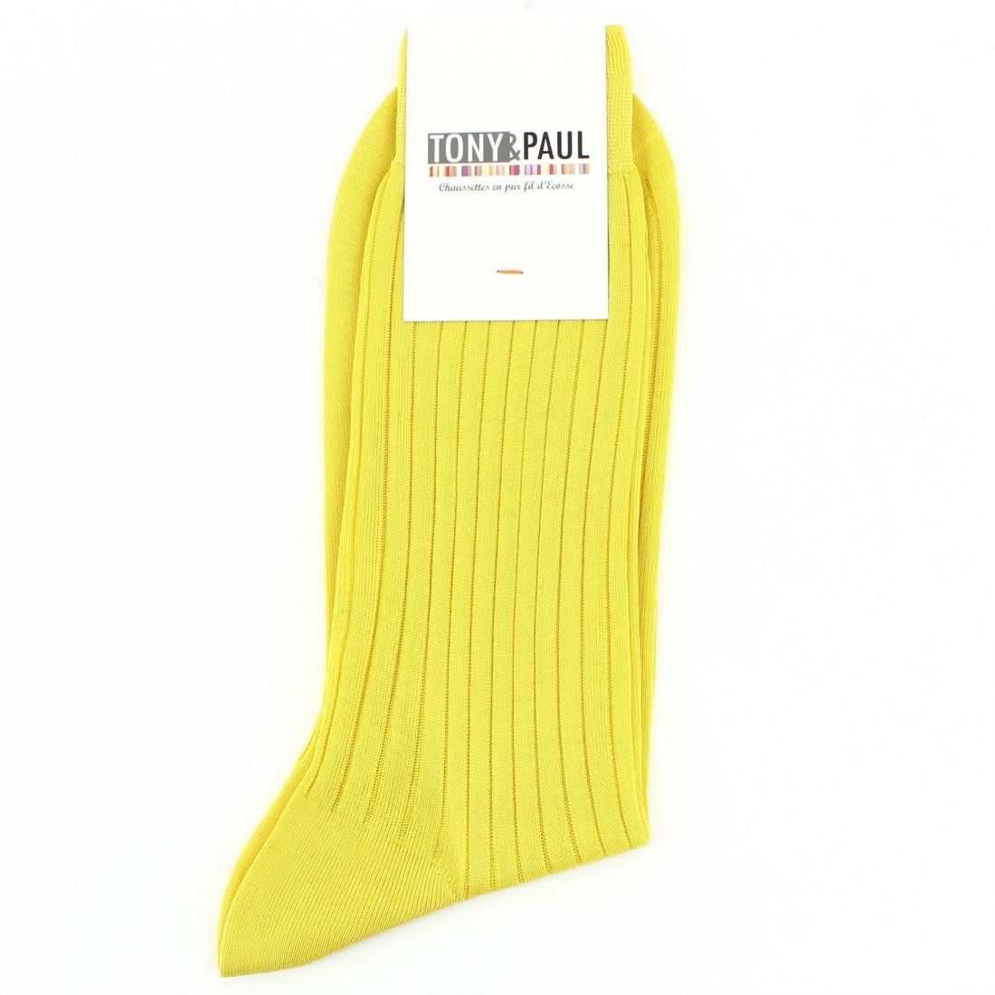 Chaussettes fil d'Écosse jaune tournesol