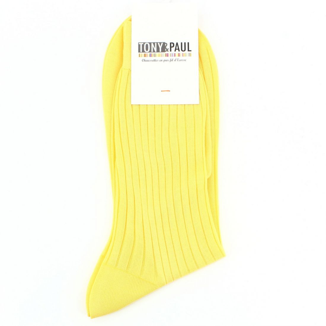 Chaussettes fil d'Écosse jaune d'or