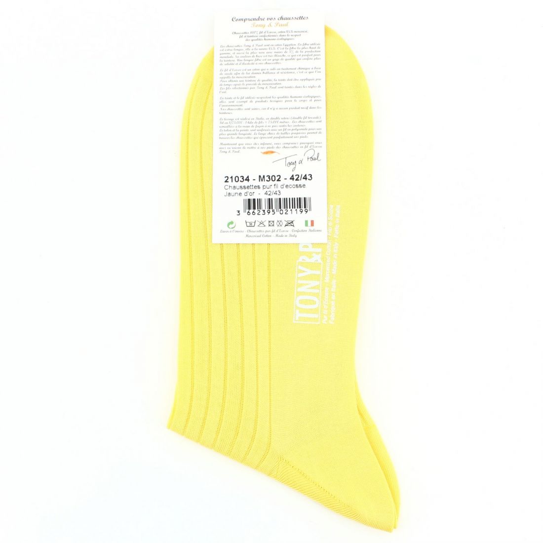 Chaussettes fil d'Écosse jaune d'or